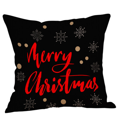 

Tailored Happy Christmas Pillow Cases Linen Sofa Cushion Cover Home Decor Pillow Case