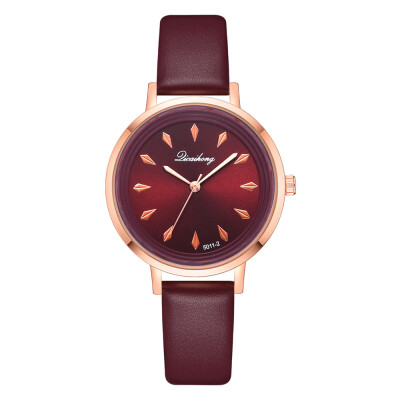 

Popular solid color student watch Korean casual simple PU leather ladies watch