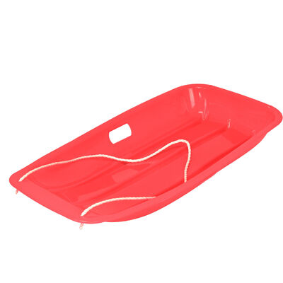 

Winter 2 Handles Pull Rope Kids Snow Sled Boat Sledge-Red