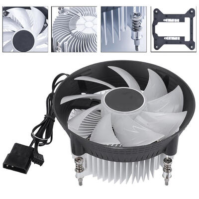 

Greensen CPU Cooler Radiator RGB LED Halo 500-1800RPM Mute Cooling Fan for Intel AMD CPU Cooling Fan Cooling Fan