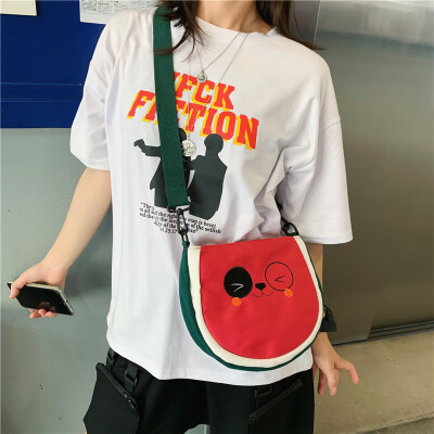 

Lovely canvas bag lady bag on the new summer fresh students shoulder slanting bag lady Baitiens