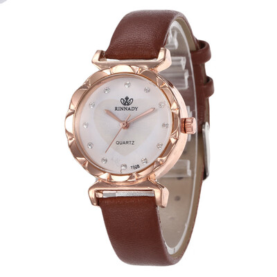 

Casual ladies leather belt watch diamond watch female fashion leather quartz watch