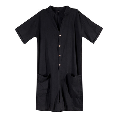 

Summer Men One Piece Casual Short Sleeve Cotton Overalls Pants Jumpsuits Rompers