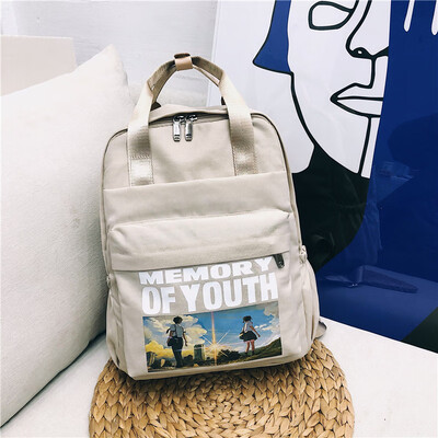 

Ins schoolbags women Korean version of high school students Chaobai campus simple Baitaoshen Department of Guzhuangmaiden shoulder