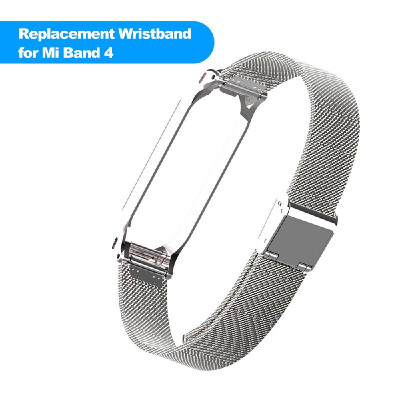 

Wrist Strap for Xiaomi Mi Band 4 Bracelet Strap Replacement Stainless Steel Wristband Adjustable Smartwatch Strap with Metal Buckl