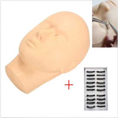 

〖Follure〗Mannequin Flat Head with Practice False Eyelash&Tweezer for Training