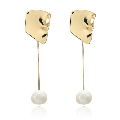 

F37 Modern Womens Drop Earrings 2019 Irregular Special-shaped Gold Pearl Earrings Drop Earrings Fashion Jewelry Gift