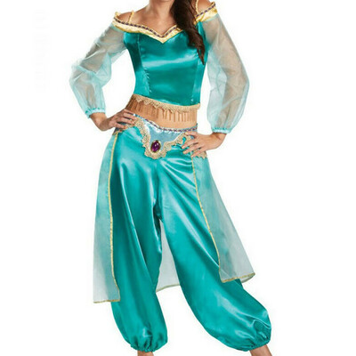 

Halloween Aladdin Princess Jasmine Adult Ladies Suit Cosplay Dress Costume