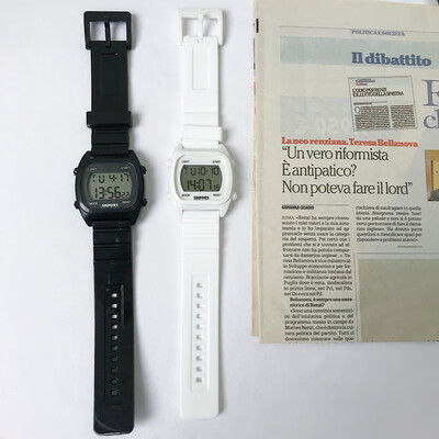 

Small square square watch female students square small fresh Joker girl Mori girl series black&white simple electronic watch