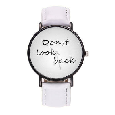 

Pure White Reloj 2018 Fashion Women Quartz Watch DONT LOOK BACK Leather Watches High Quality Clock Wristwatch Feminino