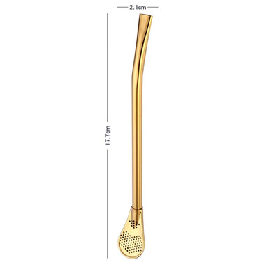 

Eco-Friendly Stainless Steel Drinking Straws Tea Filter Spoon Strainer Cocktail Shaker Coffee Filtered Spoons Bar Party Supply
