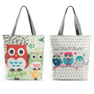 

Civeto Printed Canvas Tote Bag Owl&friend Tas Selempan