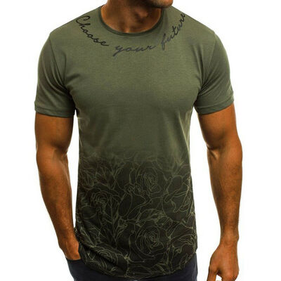 

Mens Gym Summer Slim Fit Casual Short Sleeve Muscle Tee Tops T-shirt Blouse