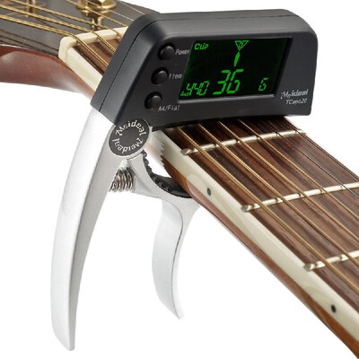

TCapo20 Multifunctional Aluminum Alloy 2-in-1 Guitar Capo Tuner with LCD Screen for Normal Acoustic Folk Electric Guitar Chromatic