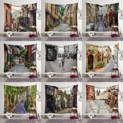 

UK Stock European Town Tapestry Wall Hanging Tapestries Bedspread Home Decor