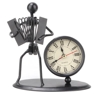 

Greensen 47inch Metal Musical Instrument Model Accordion Player&Clock Ornaments Iron Craft