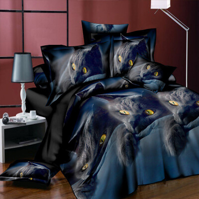 

Winter Brushed 3D Sheets 234-piece Set Cat Pattern Active Duvet Cover Bedding