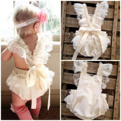 

Newborn Baby Girls Lace Ruffle Bodysuit Romper Jumpsuit Sunsuit Clothes