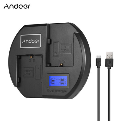 

Andoer Fast Charger Dual-channel Camera Battery Charger Digital LCD Display USB Input for Canon LP-E6 Battery for Canon EOS 60D 70
