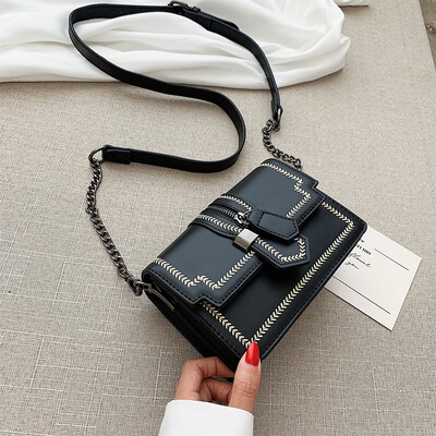 

Bags handbags 2019 new French small texture shoulder bag Western fashion wild Messenger chain small square bag