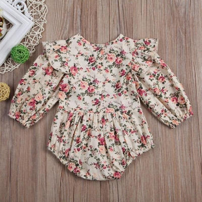 

Newborn Toddler Baby Girls Floral Romper Bodysuit Jumpsuit Outfits Clothes