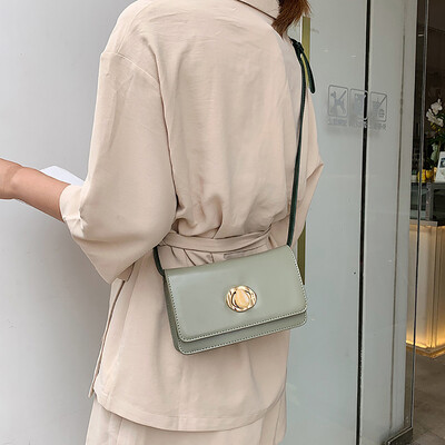 

Tailored Womens Crossbody Solid Color Turn Lock Wild Shoulder Splice Messenger Bags