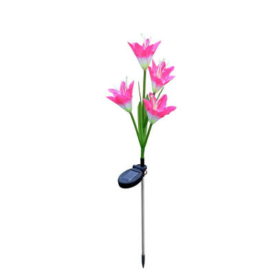 

4 Heads Solar LED Simulation Lily Light Garden Landscape Decorative Lamp