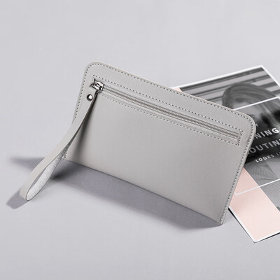 

Fashion Women Zippers Long Wallets Simple Style Ladies Coin Purse Leather Thin Wallets Female Long Chains Money Bags