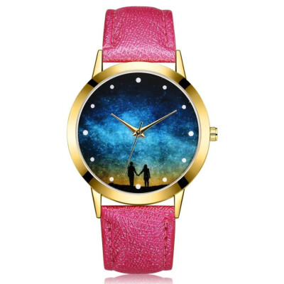 

High Quality Women Fashion Watches Starry Sky Creative Leather Band Analog Quartz Round Wrist Watch Clock Relojes Para Mujer