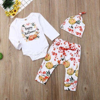 

Newborn Kid Baby Girls Cotton Romper TopsLong Pants Legging Outfits Clothes Set
