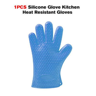

1PCS Silicone Glove Kitchen Heat Resistant Gloves Barbecue Grilling Glove High Temperature Resistant Cooking Baking BBQ Oven Glove