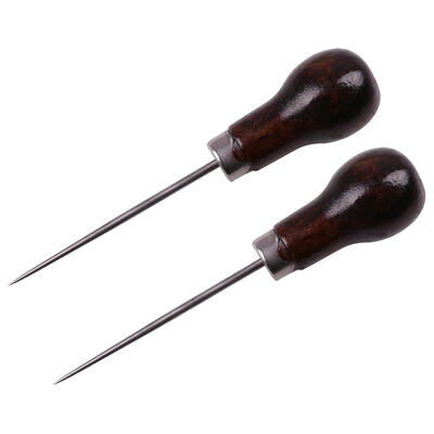 

Wood Handle Hole Punch Awl Pin Leather Craft Stitch Shoes Repair Sew Tools