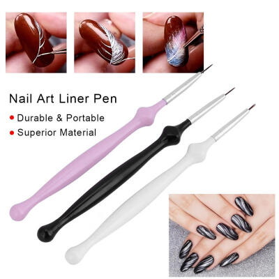 

Greensen 3Pcs Nail Art Gel Liner Brush Set Drawing Carving Pen Brush Gourd Handle Manicure Tools