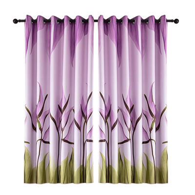 

Lily Printing Polyester Window Blinds Drapes Living Room Blackout Curtains
