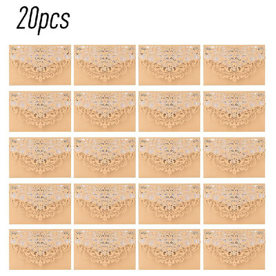 

20Pcs Pearl Paper Laser Cut Wedding Invitation Cards Greeting Card Kits Event Party Supplies with Blank Inner Sheet