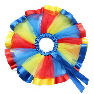 

Baby Girls Kids Tutu Skirt Tulle Dance Ballet Dress Toddler Rainbow Bow Party