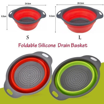 

New Kitchen Collapsible Silicone Colander Fruit Vegetable Strainer