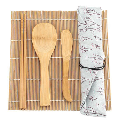 

Greensen 9PcsSet Bamboo Sushi Making Kit Includes 2 Rolling Mats 5 Chopsticks 1 Paddle 1 Sushi Blade