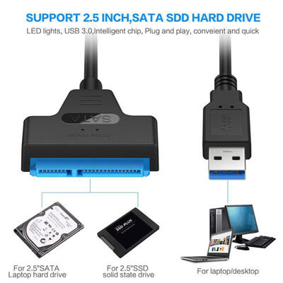 

USB 30 To 25&quot SATA III Hard Drive Disk Adapter Cable UASP USB Converter