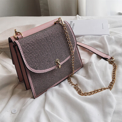 

Diamond Square bag 2019 Summer Fashion New High Quality PU Leather Womens Designer Handbag Lock Chain Shoulder Messenger bagas