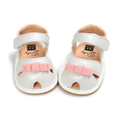 

New Baby Girls Bow Crib Shoes Princess Shoes Summer Newborn Infant Toddler Outdoor Soft Rubber Sandals