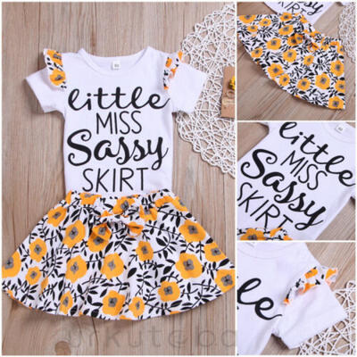 

2PCS Toddler Kids BABY Girls Summer Clothes T shirt TopsSkirt Dress Outfits Set