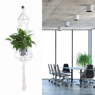 

Greensen Hand-woven Cotton Rope Lanterns Flowerpot Basket Hanging Basket Rope Flower Pot Holder