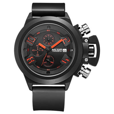 

MEGIR 2002 Multifunction Quartz Wristwatch Chronograph Calendar Watch For Men