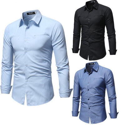 

Men Stylish Shirts Casual Formal Slim Fit Long Sleeve Luxury Tee Shirt Top