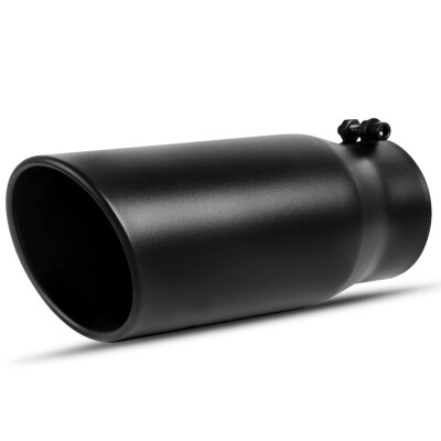 

4 Inch Inlet Black Exhaust Tip4" x 5" x 12" Universal Clamp On Stainless Steel Diesel Exhaust Tailpipe Tip