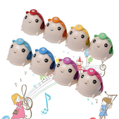 

8pcs Set Colorful Cute Cartoon Deskbell Mouse-shape Hand Bells Handbell Hand Percussion Bells Kit Musical Toy for Kids Children f