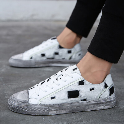 

2019 autumn new crepe old shoes Korean version of the trend of luminous shoes canvas shoes fashion casual white shoes