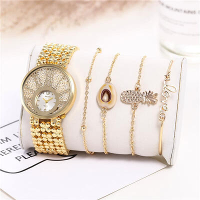 

Bling Bling Diamond Watch Set WomenS Luxury Brand Stainless Steel Quartz Wristwatch Creative Crystal Rhinestone Gold Watches