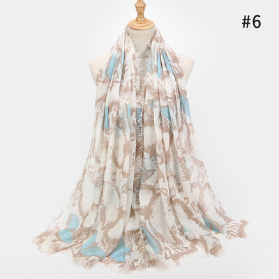 

2018 cotton retro line small clear new graffiti butterfly print cotton&linen scarf scarves dual-use wild models